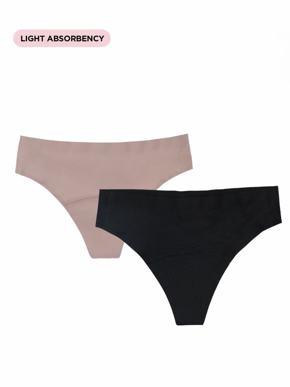 Light Absorbency Period High-Rise Thong Underwear, 2-Pack